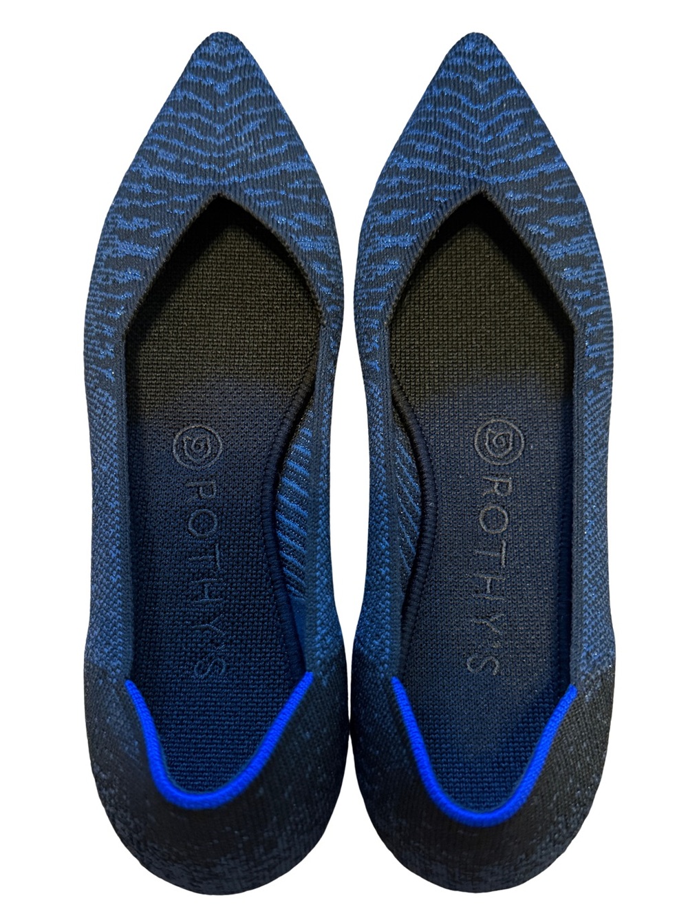 Rothy's Navy & Black Pointed Knit Flats Women’s 7.5 - Picture 8 of 10